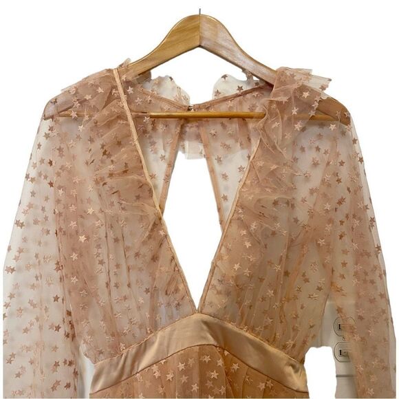For Love & Lemons All That Glitters Mini Dress in Almond Size L - Picture 7 of 14